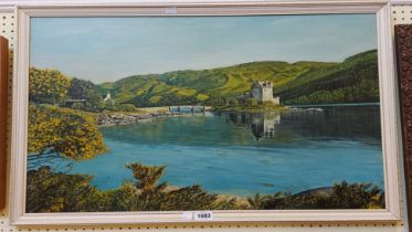 J.O. Dobbs: a framed oil on board, depicting Eilean Donan Castle - Kyle of Lochalsh - signed and