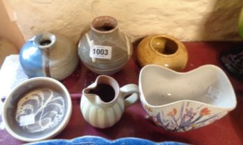 A small quantity of studio and craft pottery including Prinknash, etc.