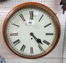 An old stained walnut cased dial wall timepiece with Roman numerals and very clean chain driven