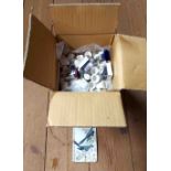 A box containing a large quantity of collectable ceramic thimbles