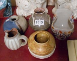A small quantity of studio and craft pottery including Prinknash, etc.