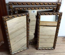 A reproduction gilt framed triple dressing table mirror