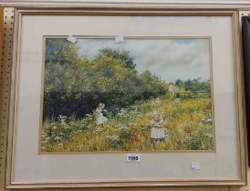 S. Wells: a framed watercolour entitled 'Summer at Glazebrook, South Brent' - signed, inscribed