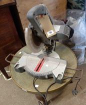 A Performance PP1100MS compound mitre saw - sold with a folding Workmate