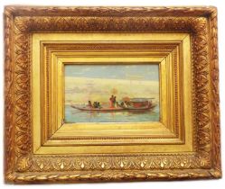 Paul-Marie Lenoir (attributed): an ornate gilt gesso framed late 19th Century oil on canvas under