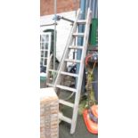 A wooden folding window cleaner's ladder