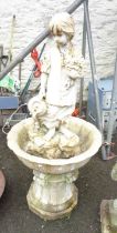 A 1.45m high plastic garden fountain in the form of a boy