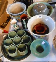 A quantity of studio and craft ceramics including vases, bowls, etc.