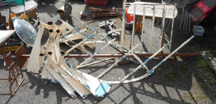 A vintage cream painted exterior spiral staircase - for reassembly