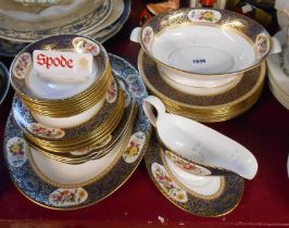 A quantity of Spode bone china tableware, decorated in the 1812 'Arundel' pattern in the Cabinet