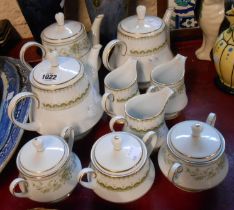 A quantity of Noritake porcelain teaware of various patterns comprising teapots, milk jugs and