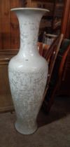 A very large 20th Century Chinese porcelain vase with a vellum crystalline glaze effect - 1.38m