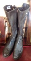 A pair of Clarks lady's brown leather boots - size 6