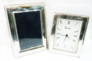 A medium size modern silver fronted photograph frame by Carrs, with beaded border and polished