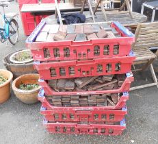 Six crates containing a quantity of wooden parquet flooring blocks