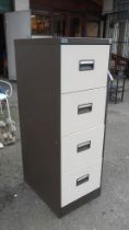 An Office World brown and cream painted metal filing chest