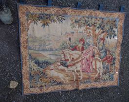 A modern machine tapestry figural wall hanging entitled 'The Royal Hunt Tapestry' - made exclusively