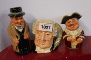 Two Royal Doulton Toby jugs comprising Winston Churchill (28) and The Mayor (D6766, 1986) - sold