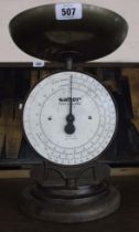 A vintage set of Salter coin checker scales model 53