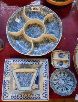 A quantity of antique and later Chinese blue and white porcelain dishes of various form