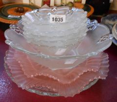 A small quantity of pressed glassware including George VI Coronation dish, bowls, etc.