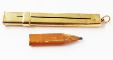 An old S. Mordan & Co. 9ct. gold carpenter's pencil - marks worn, fine dents