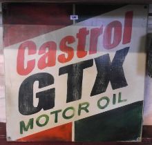 A vintage style hand painted Castrol GTX motor oil sign