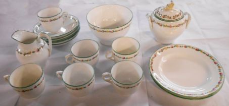 A 19th Century pottery child's tea service with painted floral decoration