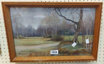 William Matthews: a framed vintage oil on board, depicting a woodland landscape - signed