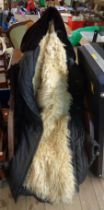 A large vintage sheep skin lined sailor's coat - vendor purportedly rescued from shipwreck