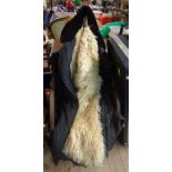 A large vintage sheep skin lined sailor's coat - vendor purportedly rescued from shipwreck