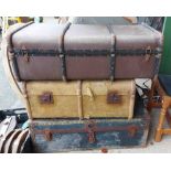 Three vintage travelling trunks