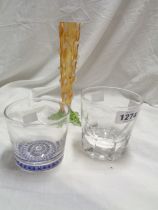 A Whitefriars glass tumbler with millefiori decoration to base - signature cane for 1978 - sold with