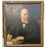 W. Robert Dickinson: a gilt framed 19th Century oil on canvas portrait of Thomas Sopwith MA FRS