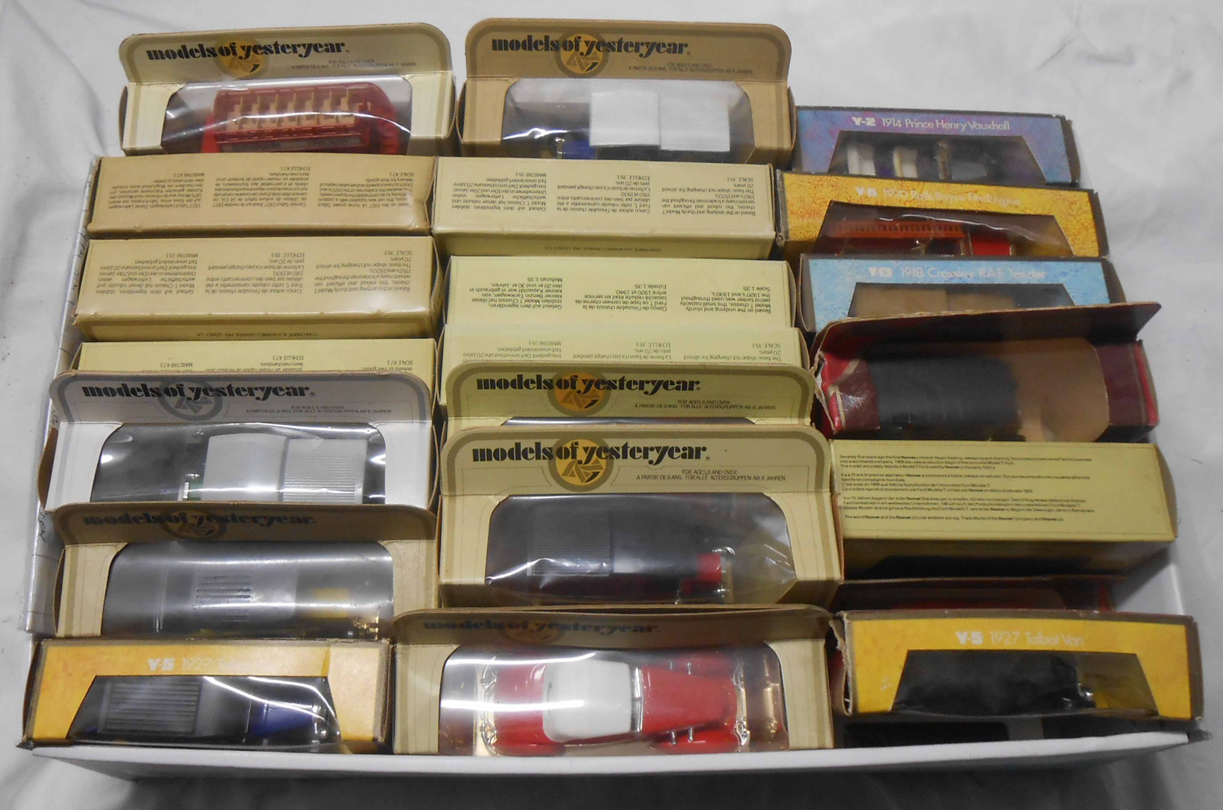 A box containing a quantity of Yesteryear cars