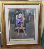 †R.O. Lenkiewicz: a gilt framed large format signed limited edition coloured print entitled 'Painter