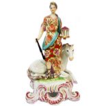 A 19th Century French porcelain figure, in the 18th Century Chelsea Derby manner, depicting a