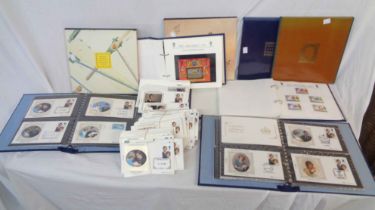 Various albums containing 1981 Royal Wedding FDCs and Silver Jubilee commemorative mint stamps -