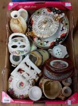 A box containing a quantity of ceramics including Sadler tea set, etc.