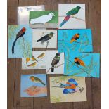 Amy Twinning: a collection of ten loose watercolour bird studies dating from 1945-1969 - most signed