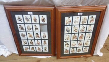 Two framed sets of 'Boxing Champions' series 1 and 2 reprint trade cards, by Victoria Gallery 1991