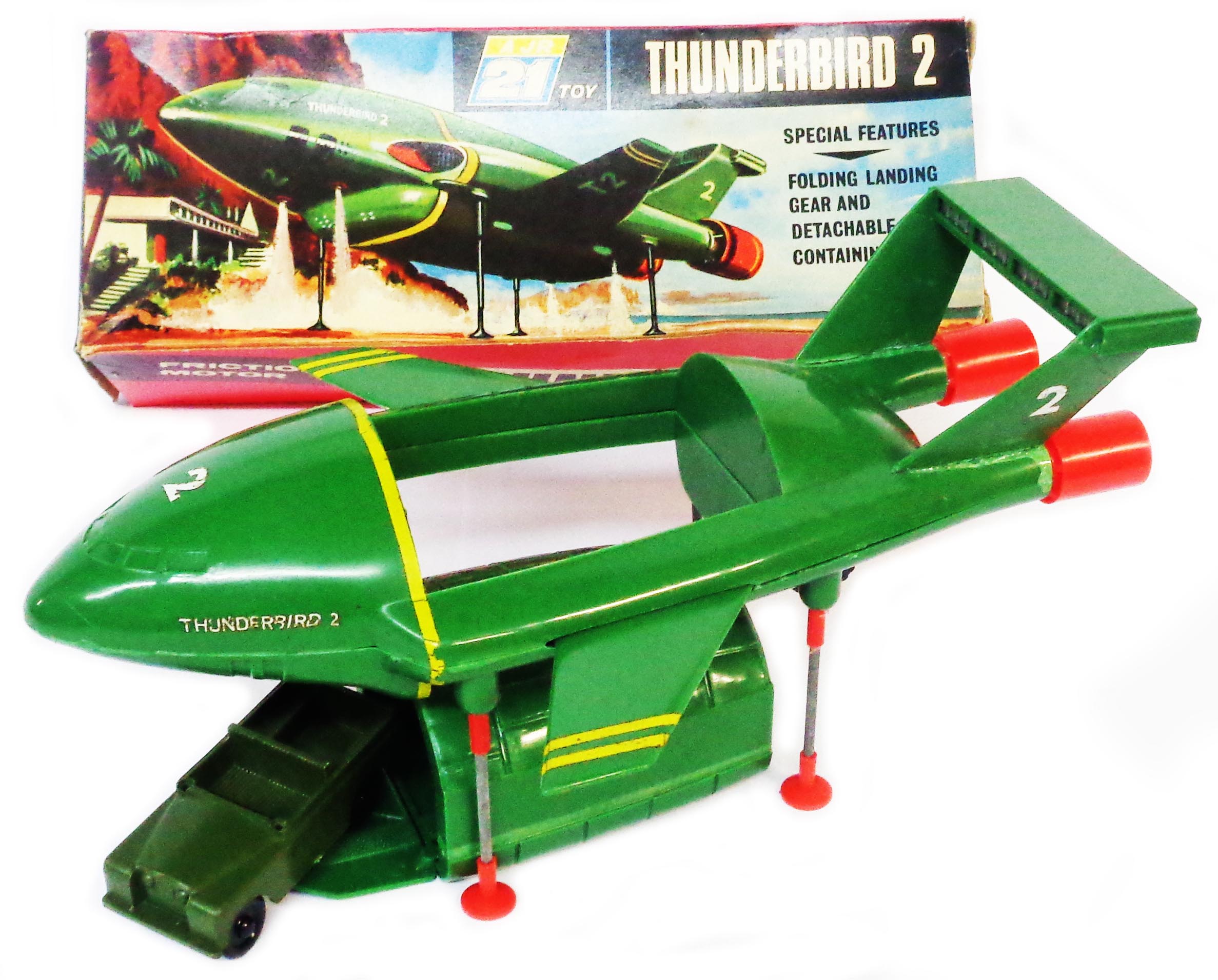 A vintage boxed JR 21 (J. Rosenthal (Toys) Limited) 'Thunderbird 2' with additional Jeep and