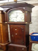 Springfield of Norwich: a 19th Century style mahogany longcase clock, the 30.5cm painted arched dial