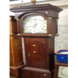 Springfield of Norwich: a 19th Century style mahogany longcase clock, the 30.5cm painted arched dial