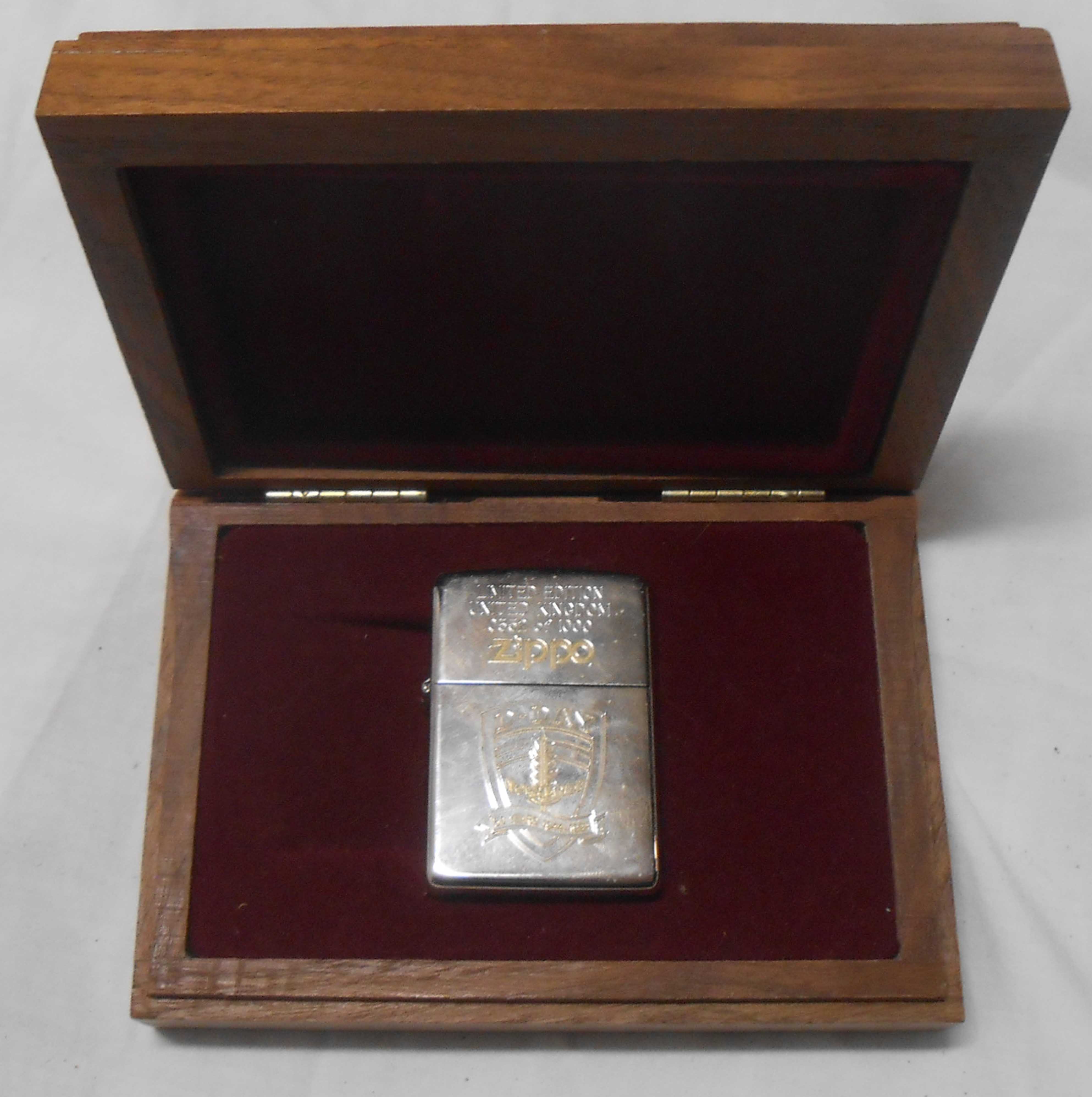 A limited edition Zippo lighter No. 352 in a limited edition of 1000 to commemorate the 50th
