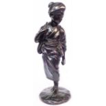 A Meiji period bronze figure of a woman - signed