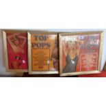 Three framed Top of the Pops albums