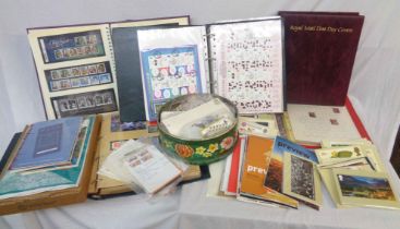 A box containing albums with stock and hinge mounted GB mint and used stamps including some