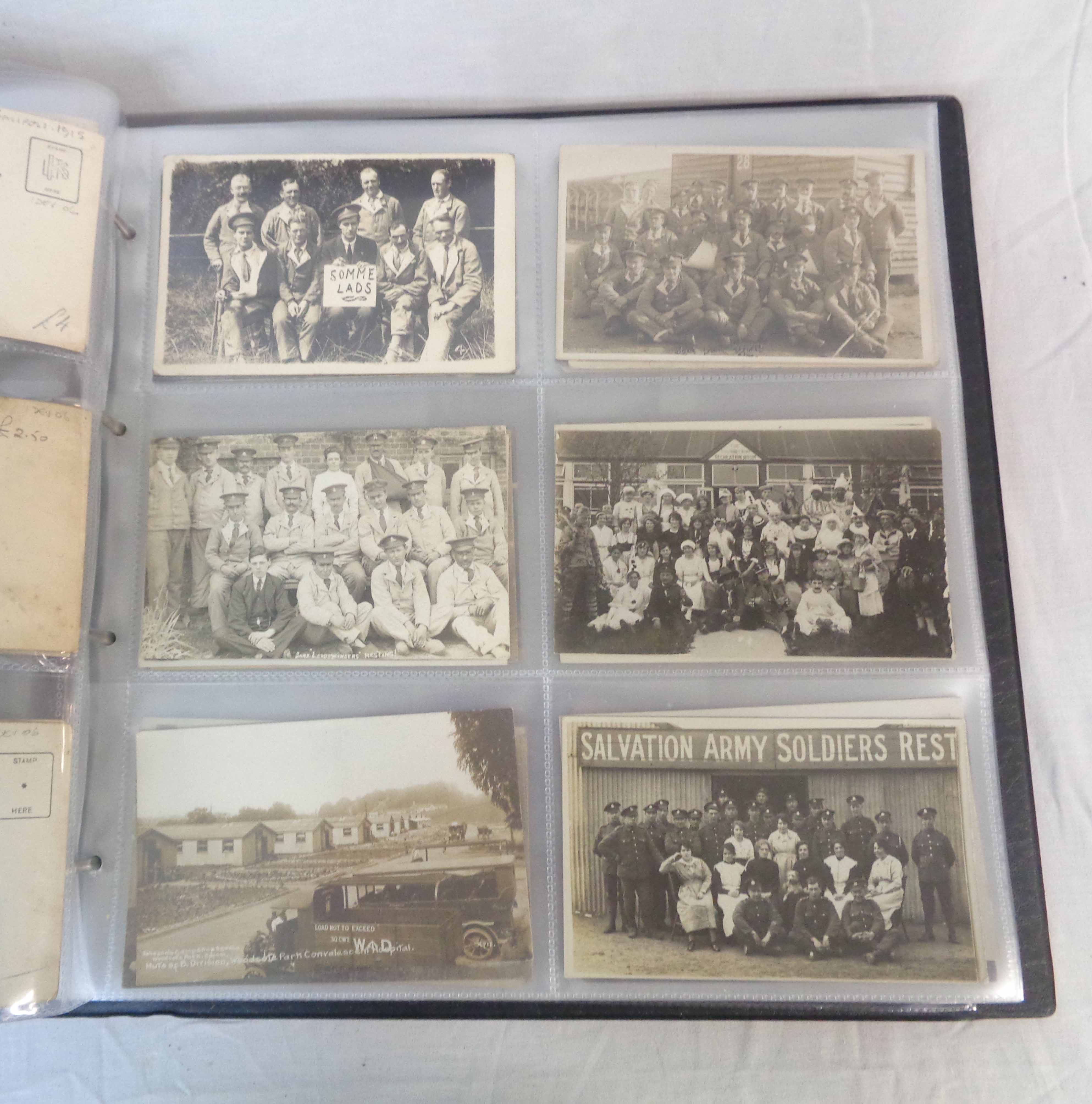 A red ring bound album containing a collection of plastic sleeve mounted 1st World War interest - Image 5 of 5