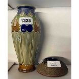 A Doulton Lambeth stoneware vase with Art Nouveau decoration (hairline crack to rim) - sold with a